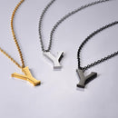 Y Initial Necklace | Letter Pendant - Simple