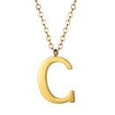 Gold Initial Necklace for Men - Stainless Steel