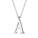 A Initial Necklace Silver - Letter Pendant
