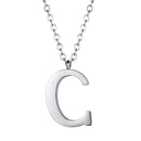 C Initial Necklace Silver - Letter Pendant