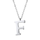 F Initial Necklace Silver - Letter Pendant