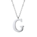 G Initial Necklace Silver - Letter Pendant