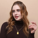 Initial Necklace | Square Letter Pendant - Gold