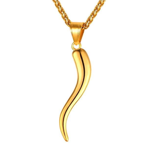 Buy 18k Gold Filled Italian Horn Necklace,italian Cornicello Gift for Men, italian Amulet Necklace for Husband,gift for Son,italian Jewelry Online in  India - Etsy