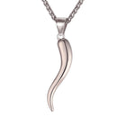 Italian Horn Necklace | Cornicello Pendant - Silver