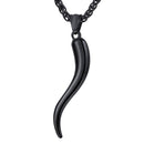 Italian Horn Necklace | Cornicello Pendant - Black