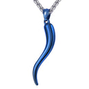 Italian Horn Necklace | Cornicello Pendant - Blue