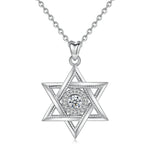 Star of David Necklace Sterling Silver Womens