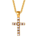 Lab Diamond Cross Necklace Iced Out - Gold