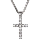 Lab Diamond Cross Necklace Iced Out - Silver