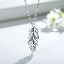 Leaf Necklace Sterling Silver | Womens Leaf Pendant