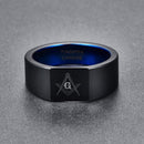 Masonic Ring Black Tungsten Carbide