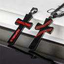 Baseball Cross Necklace for Men - Black