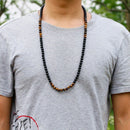 Mens Beaded Necklace Long Black Onyx Tiger Eye