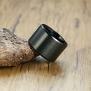 Mens Black Wide Band Ring Stainless Steel