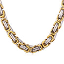 Mens Byzantine Chain Necklace - Gold / Silver