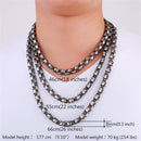 Mens Byzantine Chain Necklace - Black / Silver