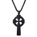 Mens Celtic Cross Necklace Black