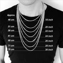 Mens Rope Chain - 3mm - 18K Gold, Black, Silver