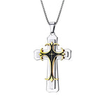 Men's Cross Necklace | Gold Silver Layered