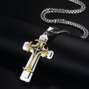 Men's Cross Necklace | Gold Silver Layered