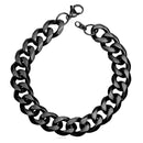 Mens Cuban Link Bracelet - 12 mm - Black