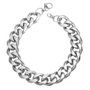 Mens Cuban Link Bracelet - 12 mm - Silver