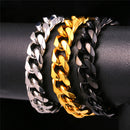 Mens Cuban Link Bracelet - Stainless Steel - 12 mm