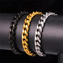 Mens Cuban Link Bracelet - Stainless Steel - 9 mm
