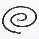 Mens Cuban Link Chain Necklace Black - 6 mm, Thick