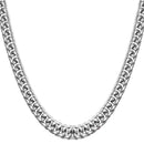 Mens Cuban Link Chain Necklace Silver - 9 mm, Thick