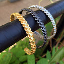 Mens Cuff Bracelet Stainless Steel Twisted