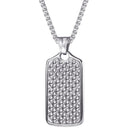 Men's Dog Tag Necklace Silver Stainless Steel
