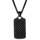 Men's Dog Tag Necklace Black Stainless Steel