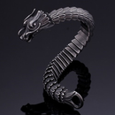 Mens Dragon Bracelet Black Antique Stainless Steel