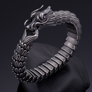 Mens Dragon Bracelet Black Antique Stainless Steel