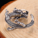 Mens Dragon Ring Sterling Silver Resizable