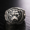 Mens Lion Ring Sterling Silver