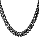 Miami Cuban Link Chain for Men | 6mm - Stainless Steel - Black
