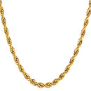 Mens Rope Chain - 3mm - Gold