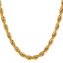 Mens Rope Chain - 6mm - Gold