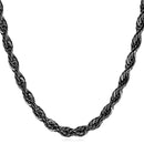 Mens Rope Chain - 3mm - Black