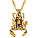 Mens Scorpion Necklace Gold Pendant