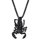 Mens Scorpion Necklace Black Pendant