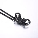 Mens Scorpion Necklace Black Pendant