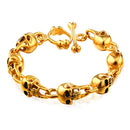 Mens Skull Bracelet | Gold Skulls Chain Bracelet