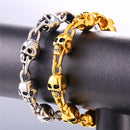 Mens Skull Bracelet | Multi Skulls Chain Bracelet