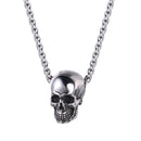 Mens Skull Necklace - Silver Skull Pendant