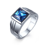 Men's Square Blue Stone Ring