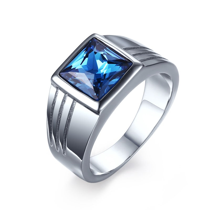 NEW ARRIVAL New Luxury Blue Color Rectangle AAA+ Quality CZ Diamonds  Fashion Rings – Rings Universe